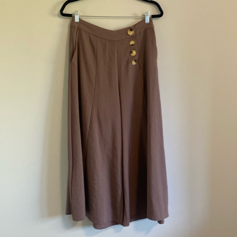 NWT Wishlist Apparel Button Front Wide Leg Palazzo Grape Pants Size Medium